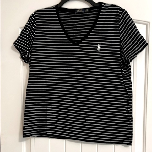 Polo Ralph Lauren Tops - Polo by Ralph Lauren Black and White Fitted Short Sleeve Tee